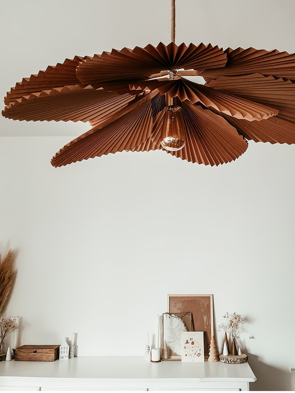 Sevenq Suspension Lampe Feuille de Lotus en Papier Pliée Florale-Cielum