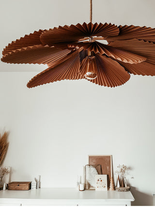 Lustra Suspension Lampe Feuille de Lotus en Papier Pliée Florale-Luire