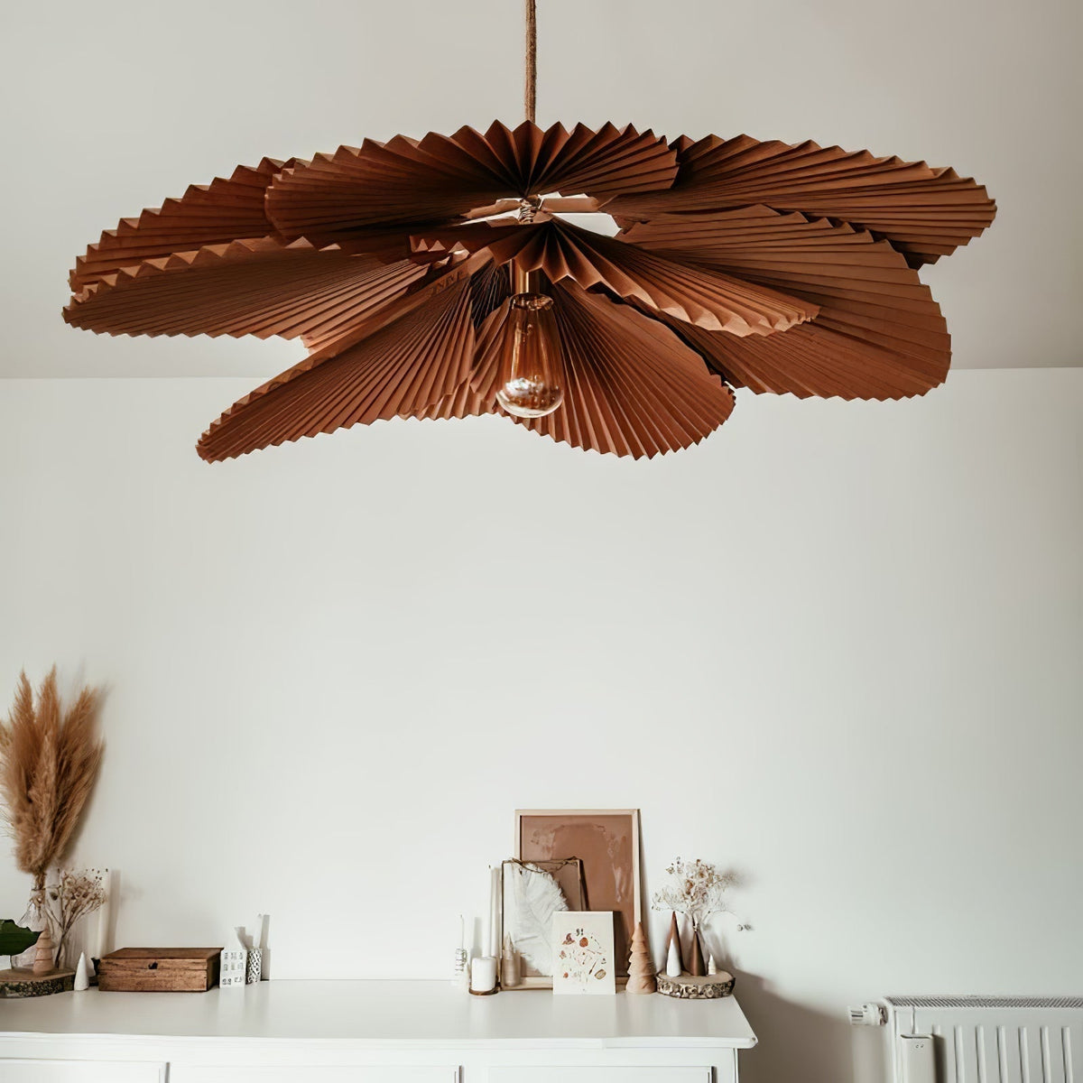 Sevenq Suspension Lampe Feuille de Lotus en Papier Pliée Florale-Cielum