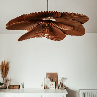Lustra Suspension Lampe Feuille de Lotus en Papier Pliée Florale-Luire