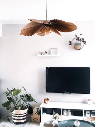 Lustra Suspension Lampe Feuille de Lotus en Papier Pliée Florale-Luire