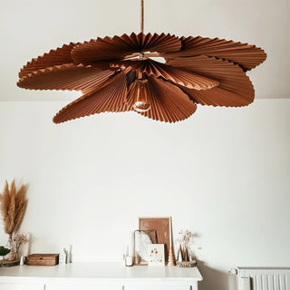Lustra Suspension Lampe Feuille de Lotus en Papier Pliée Florale-Luire