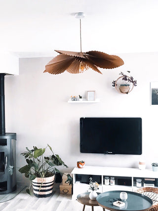 Lustra Suspension Lampe Feuille de Lotus en Papier Pliée Florale-Luire