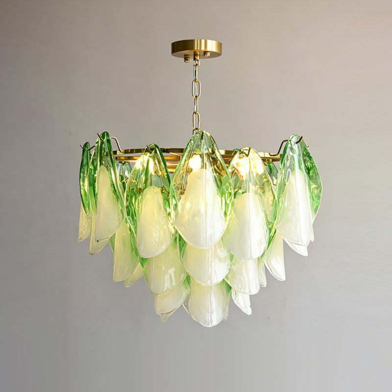 The 60cm size Foliage Glass Chandelier