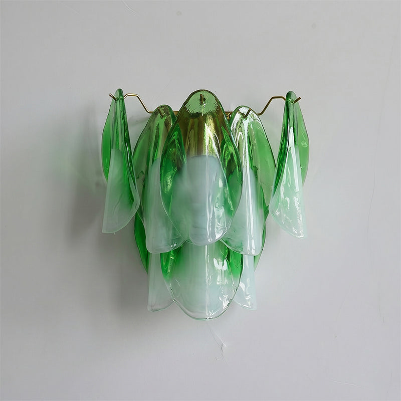 A pair of Foliage Wall Sconces flanking a mirror in a powder room.