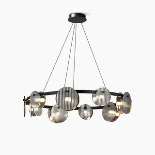 Lustra Lustre en Verre Fumé et Noir