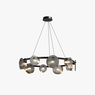 Lustra Lustre en Verre Fumé et Noir