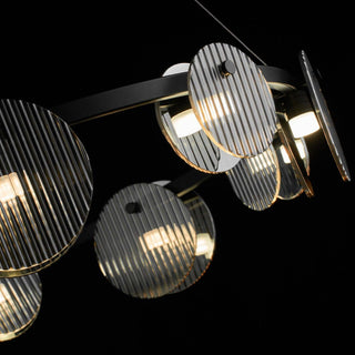 Lustra Lustre en Verre Fumé et Noir
