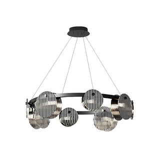 Lustra Lustre en Verre Fumé et Noir
