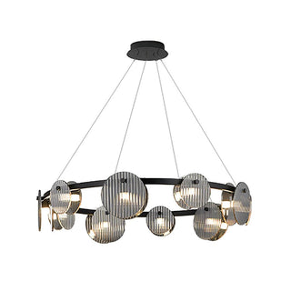 Lustra Lustre en Verre Fumé et Noir