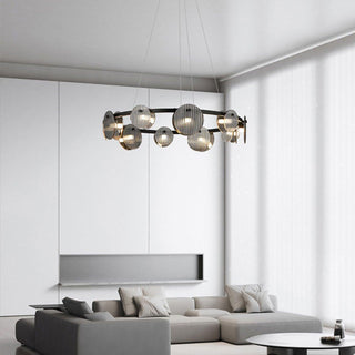 Lustra Lustre en Verre Fumé et Noir