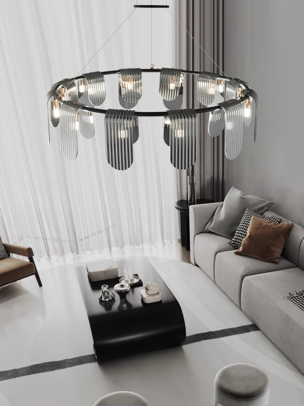 Leo Lustre en Verre Moderne