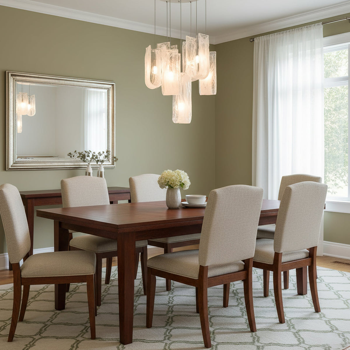 The 19-light version of the Fontaine Chandelier, creating a dramatic focal point.