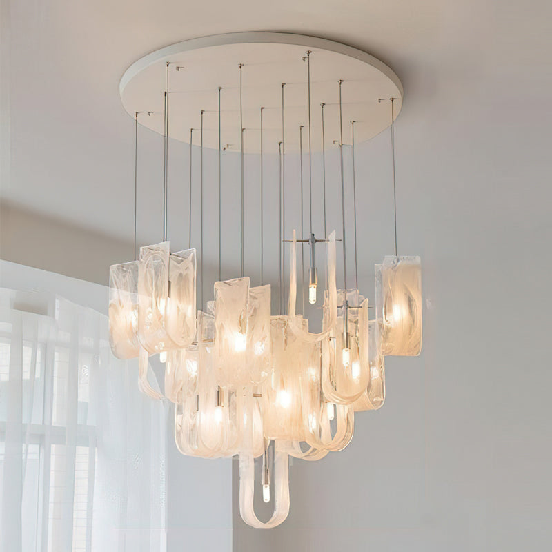 The organic, fluid design of the individual glass elements.