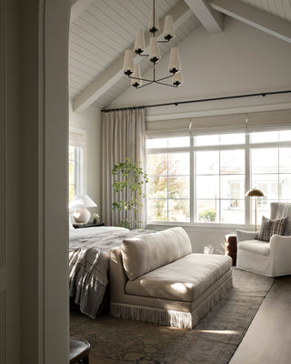 Lustra Lustre Vertical en Cuivre et Lin