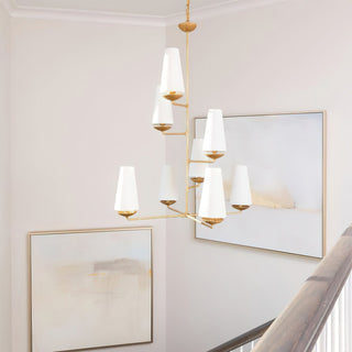 Lustra Lustre Vertical en Cuivre et Lin
