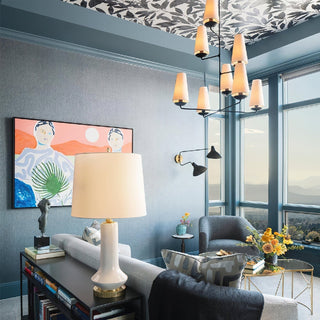 Lustra Lustre Vertical en Cuivre et Lin