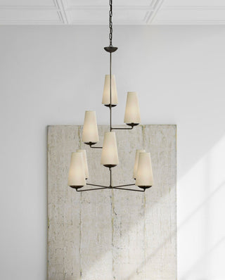 Lustra Lustre Vertical en Cuivre et Lin