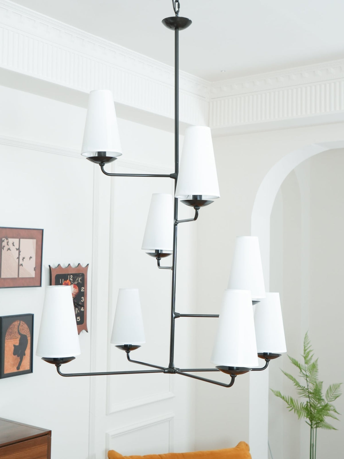 Doviel Lustre Vertical en Cuivre et Lin