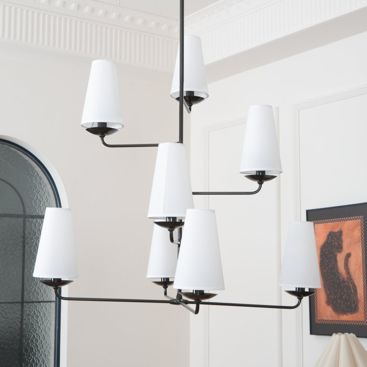 Doviel Lustre Vertical en Cuivre et Lin