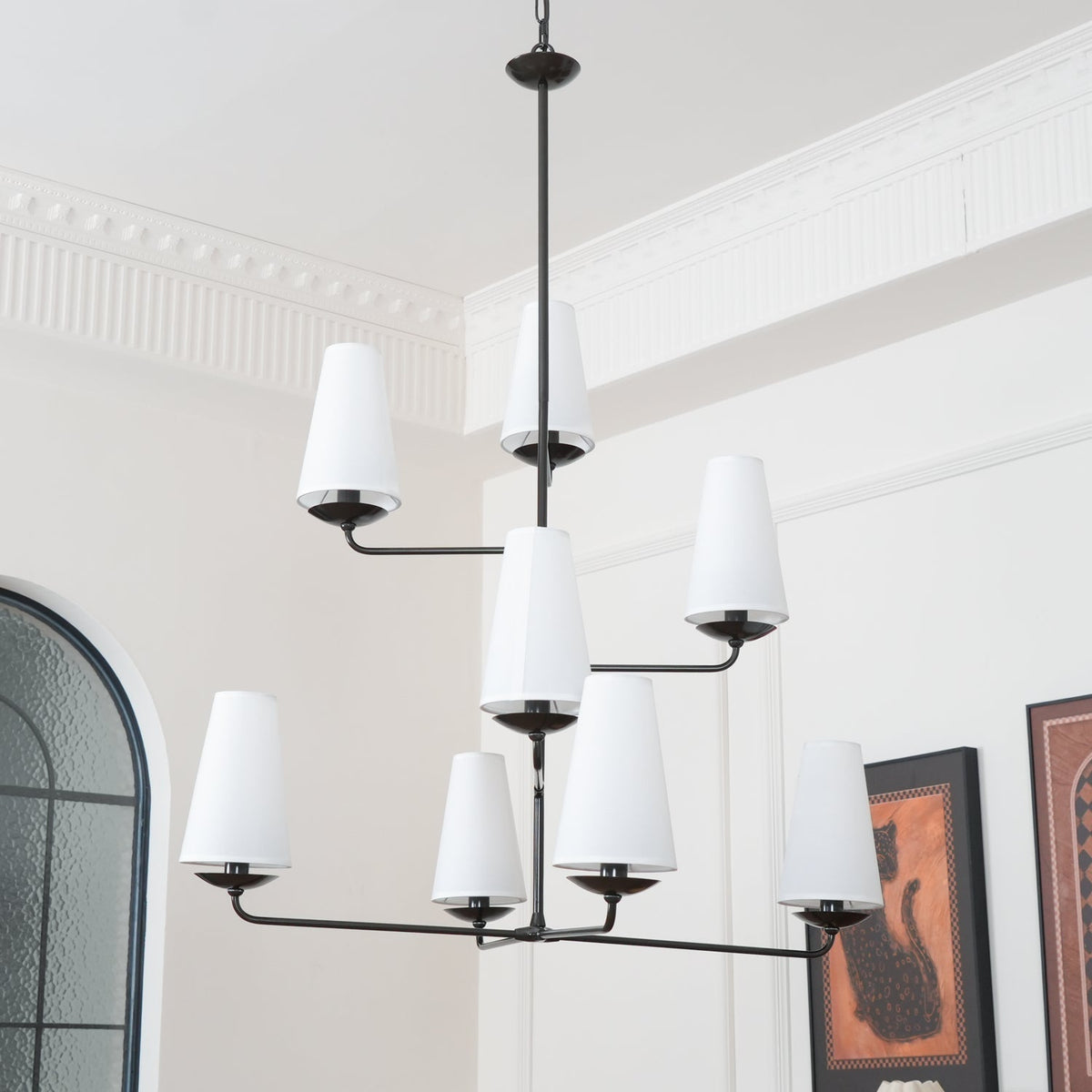 Doviel Lustre Vertical en Cuivre et Lin