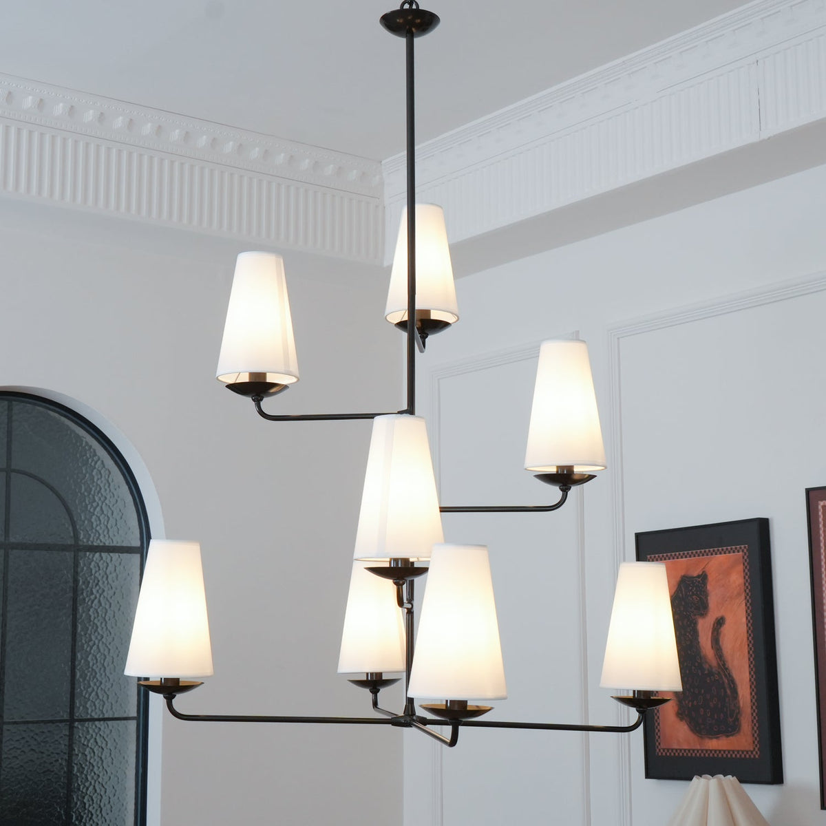 Doviel Lustre Vertical en Cuivre et Lin