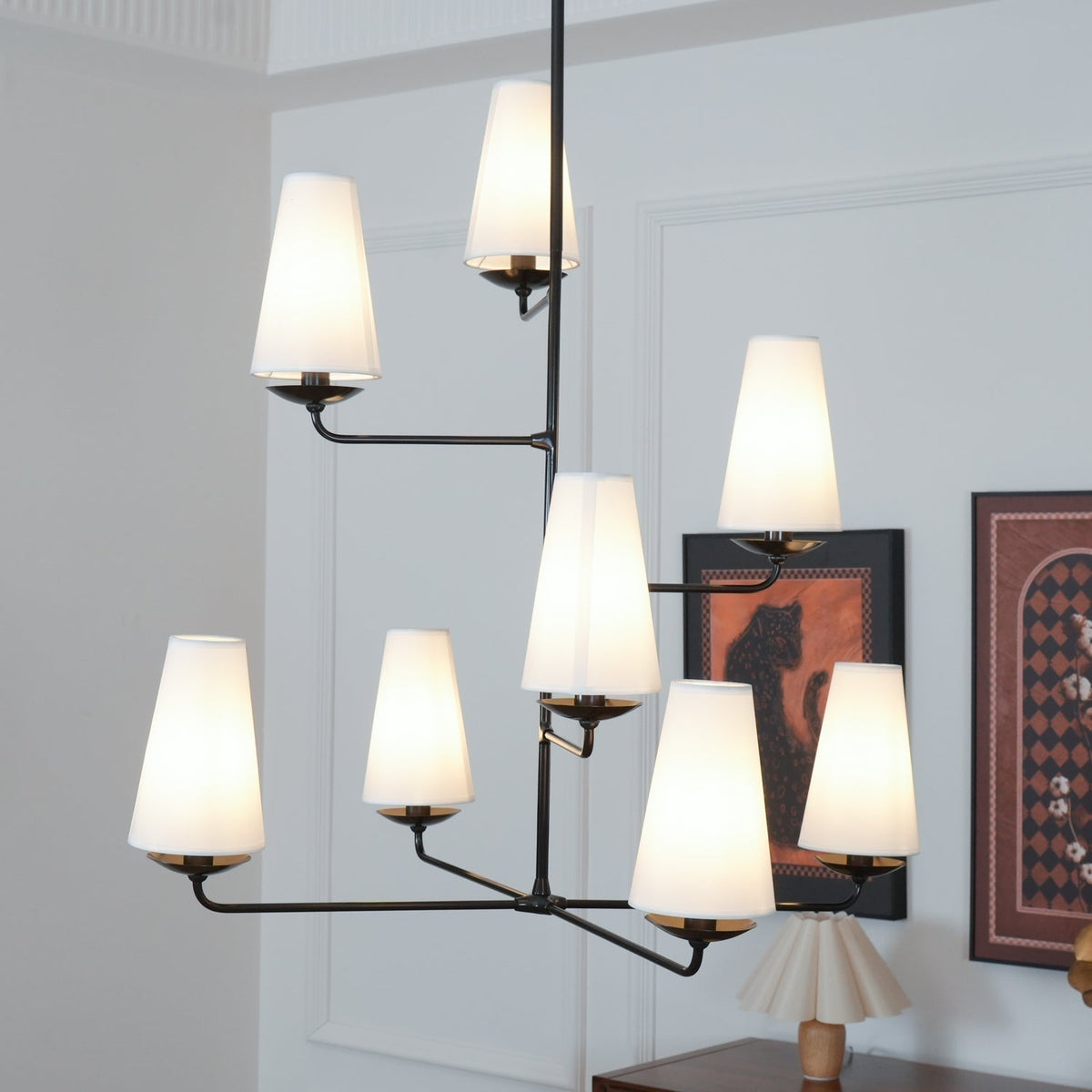 Doviel Lustre Vertical en Cuivre et Lin