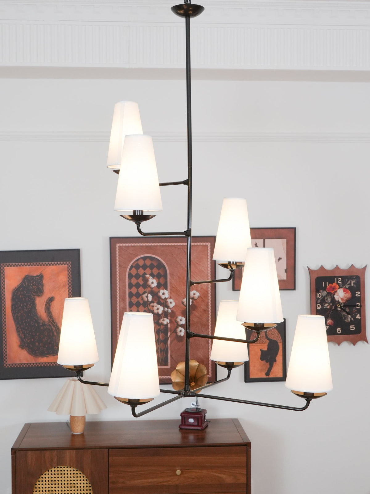 Doviel Lustre Vertical en Cuivre et Lin