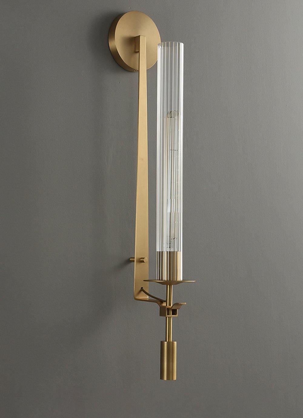 Ceshaisra Applique Murale Classique Française en Laiton Et Verre à Brancher