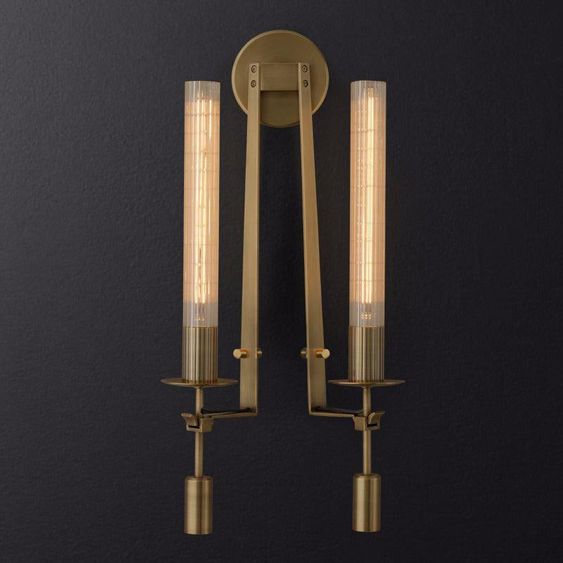 Marilia Applique Murale Laiton Minimaliste Verre Cannelé