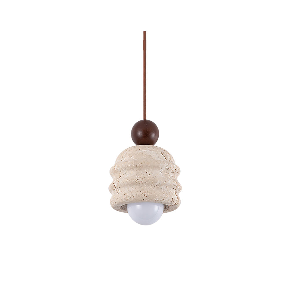 Ritta Travertine Ripple Pendant Light-Neutral Decor