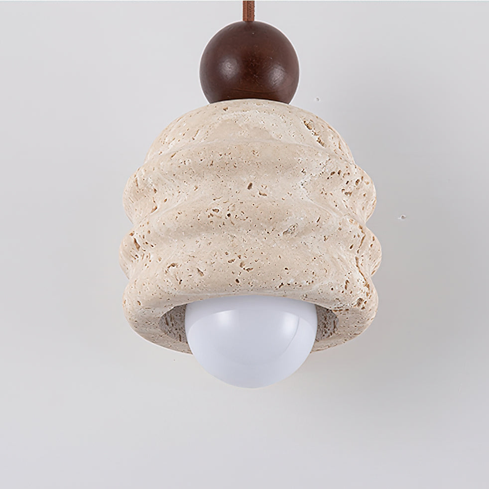 Ritta Travertine Ripple Pendant Light-Neutral Decor