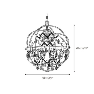 Sylirara Suspension Métal Cristal Orbe Unique Traditionnelle