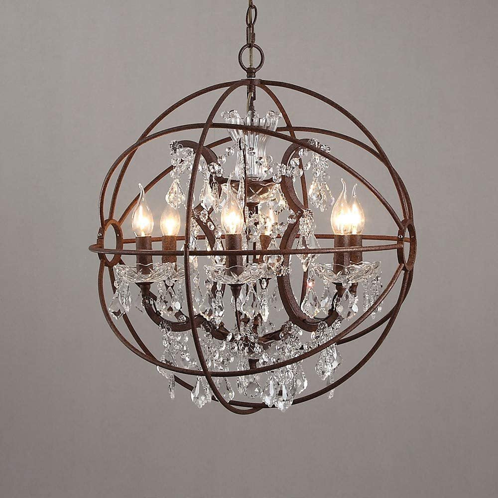 Sylirara Suspension Métal Cristal Orbe Unique Traditionnelle