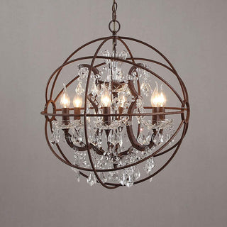 Sylirara Suspension Métal Cristal Orbe Unique Traditionnelle
