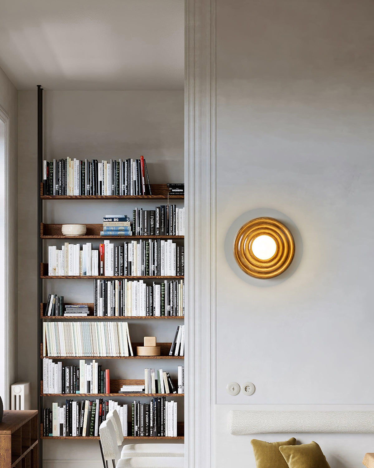 Ceiling Light Metal Body Resin Rippled Canopy Organic Minimalist-Neutral Decor