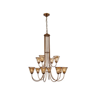 Ilsilis Lustre Métal Laiton Ambre Vintage Industriel