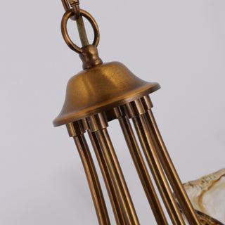 Ilsilis Lustre Métal Laiton Ambre Vintage Industriel