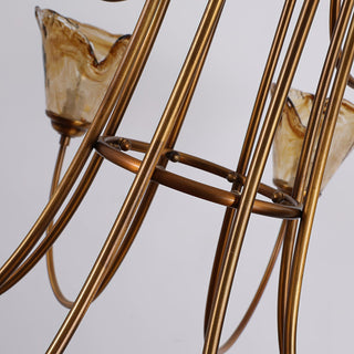 Ilsilis Lustre Métal Laiton Ambre Vintage Industriel