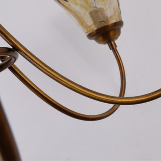 Ilsilis Lustre Métal Laiton Ambre Vintage Industriel