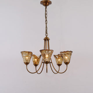 Ilsilis Lustre Métal Laiton Ambre Vintage Industriel