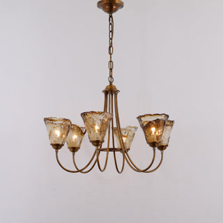 Ilsilis Lustre Métal Laiton Ambre Vintage Industriel