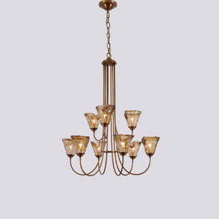 Ilsilis Lustre Métal Laiton Ambre Vintage Industriel