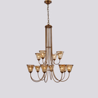 Ilsilis Lustre Métal Laiton Ambre Vintage Industriel