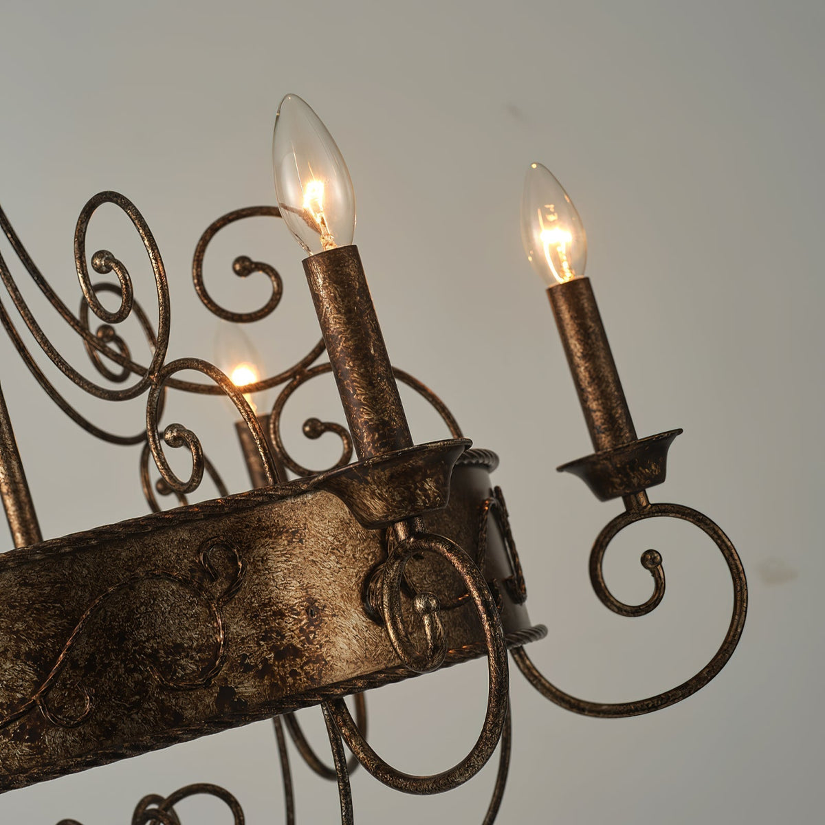 Itheira Lustre Métal Vintage Industriel Rouille Lustres