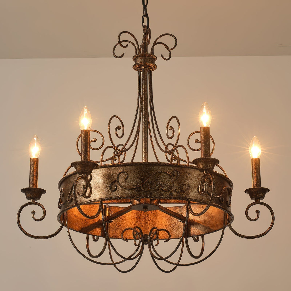 Itheira Lustre Métal Vintage Industriel Rouille Lustres