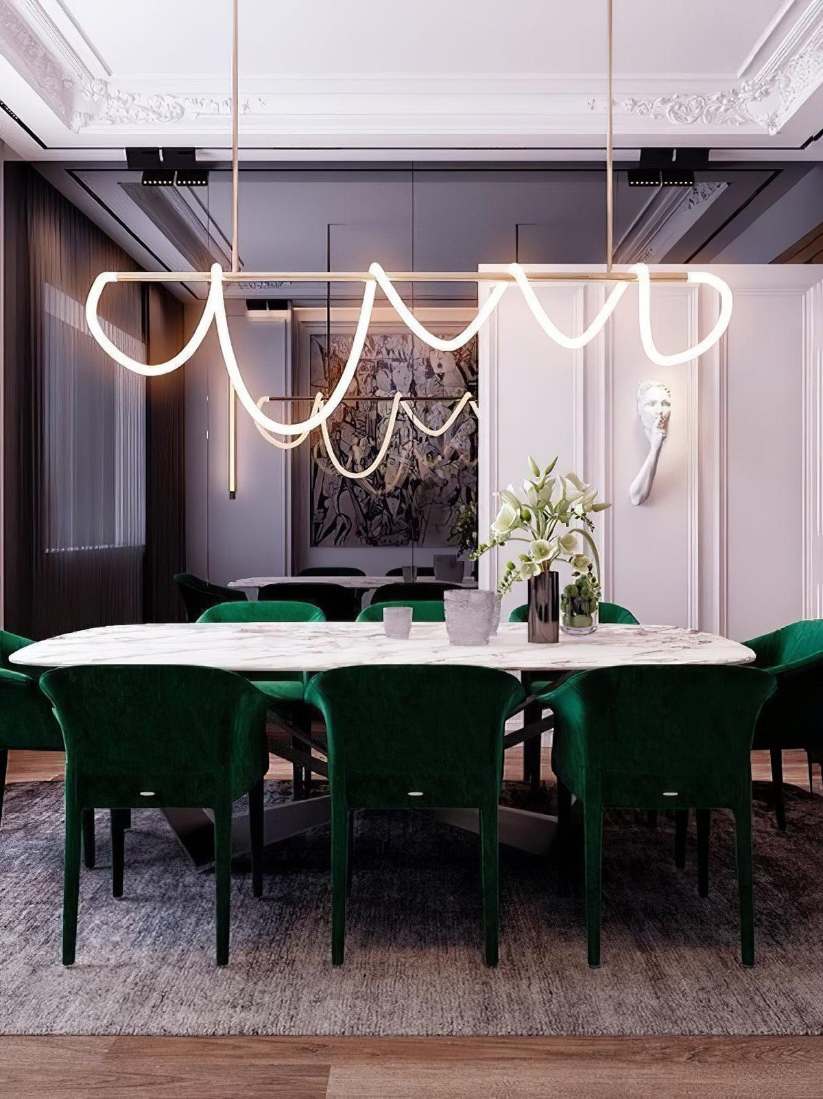 Olvoria Lustre Flexible Silicone Courbe Moderne Élégant