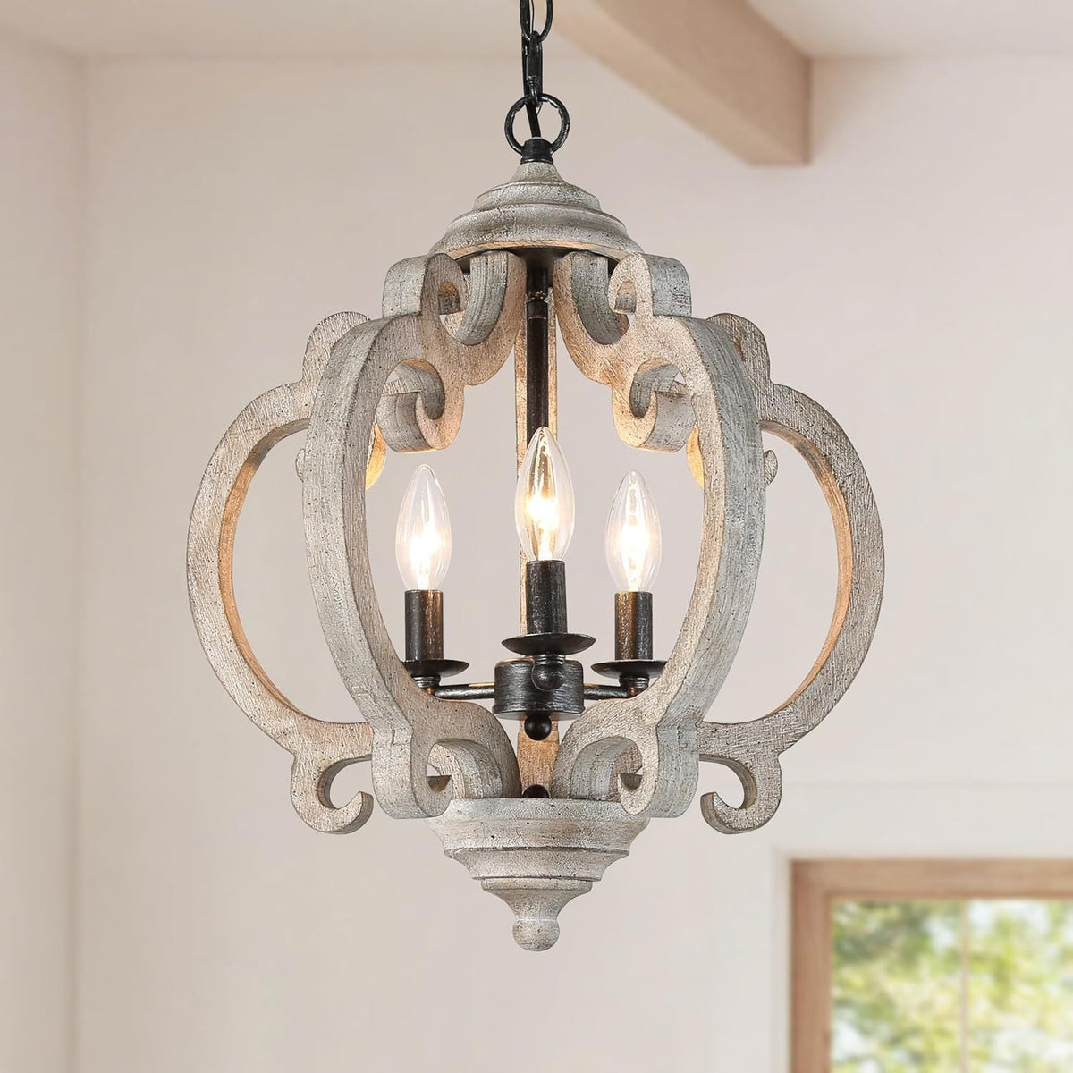 Myviniel Suspension Bois Métal Vintage Industrielle Salon