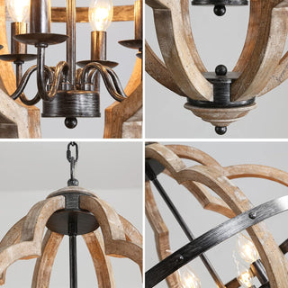 Cilorora Suspension Vintage Industrielle Bois Métal
