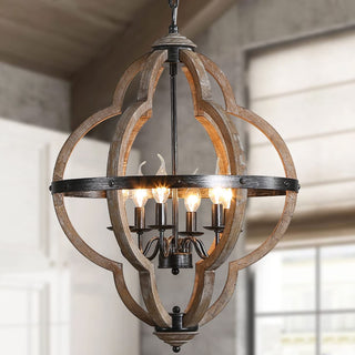 Cilorora Suspension Vintage Industrielle Bois Métal